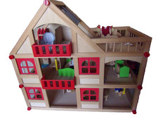 Maison de Poupée en Bois -
