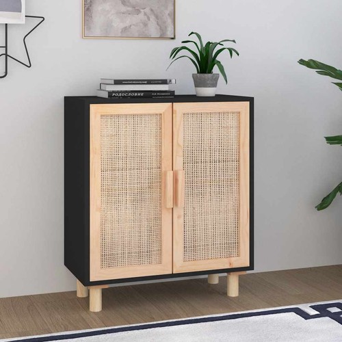 Buffet noir 60x30x70 bois - buffet,