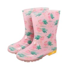 A2Z 4 Enfants Filles Bottes De Pluie Flamingo Roses S'Illuminent Imperméables