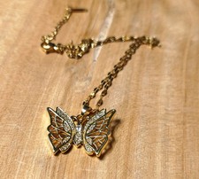 Collier femme réglable en acier inoxydable doré avec pendentif Papillon Doré #10