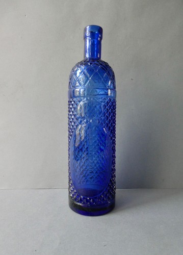 Grande bouteille verre bleu - grande,