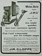 PRESS ADVERTISEMENT 1923 LA MOTO-SCIE JMG A CIRCULAR BLADE - J-M.GLOPPE