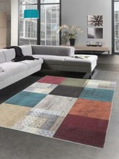 Moquette Colorée de Style moderne élégant Carrés Oriental orange bleu