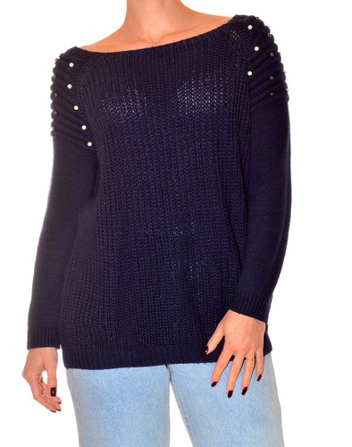 Pull hiver bleu - , uni