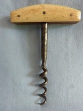 Tire-bouchon ancien manche en bois et os bovin