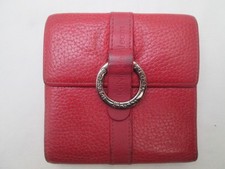 CALVIN KLEIN portefeuille cuir rouge  Authentique vintage  11x11 cm