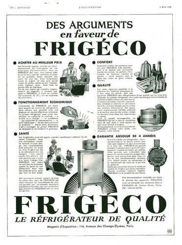 Publicité ancienne frigéco - ancienne,