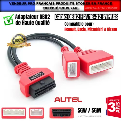 Cable obd2 passerelle renault - cable,