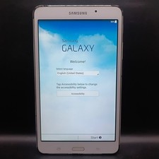 Samsung Galaxy Tab 4 7.0" 8GB White SM-T230 *BROKEN HOME BUTTON* Tested Used
