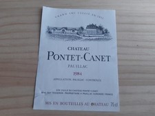 étiquette vin Chateau Pontet