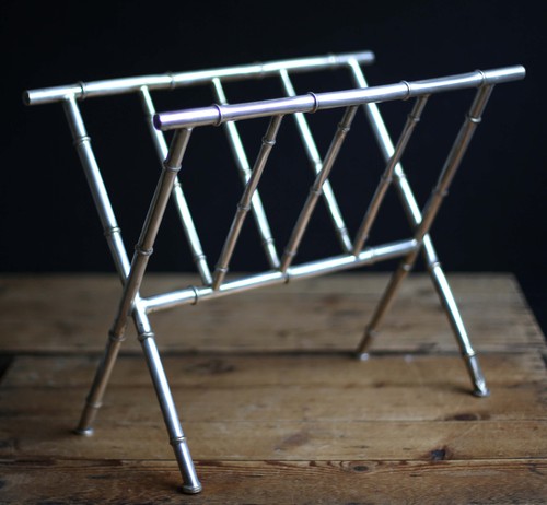 Faux bamboo magazine rack - bamboo, mid