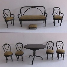 old Thonet style living room for dollhouse: 9 pieces in good condition