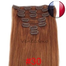 EXTENSIONS DE CHEVEUX A CLIPS 100% NATURELS REMY HAIR 53CM ROUX #30