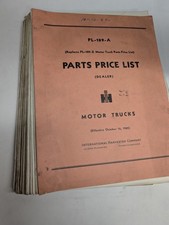 INTERNATIONAL HARVESTER IH MOTOR TRUCKS PARTS PRICE LIST PL-189-A 1962 OCTOBER