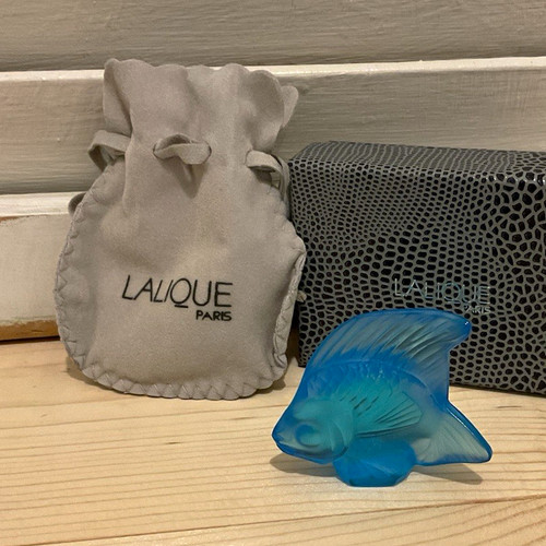 Lalique poisson cachet blue - lalique,