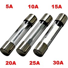 6x30mm Fine Fuse 5A 10A 15A 20A 25A 30A 40A Amps Glass Fuse Fuses