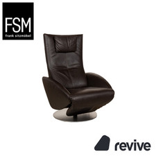 Fauteuil En Cuir FSM Mate Marron Fonction Électrique Relax