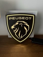 Enseigne Lumineuse PEUGEOT 🦁 Logo LED USB – Déco Garage, Bureau ou Salon