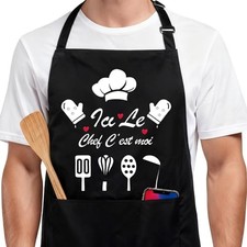Tablier de Cuisine Homme Noir