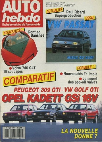 Auto hebdo 617 03 1988 - hebdo, n°617