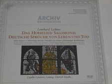 LP 1 album Lechner Solomon's Song of Grace Regnart Villanella's Three Voices Ger