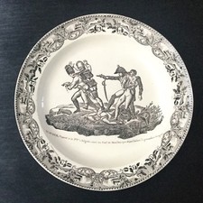 MONTEREAU XIXè - Assiette Faïence Caporal Murcher Grenadiers Hongrois Napoléon