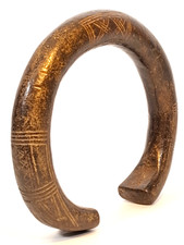 ANCIEN BRACELET MONNAIE EN BRONZE AFRICAIN / DECO AFRIQUE  (Décoretout31)