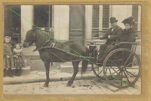 Cpa carte photo rppc attelage - carte,