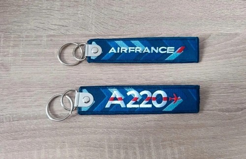 Porte clé brodé avion - clé, flamme
