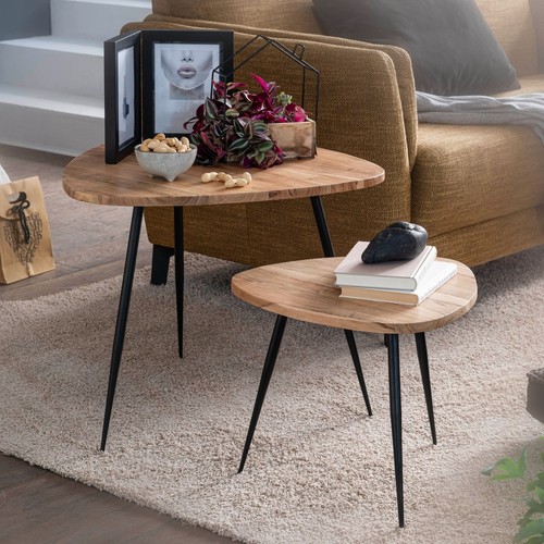 Finebuy tables gigogne bois - gigogne,