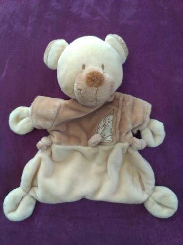 Doudou plat ours - ours, ecru