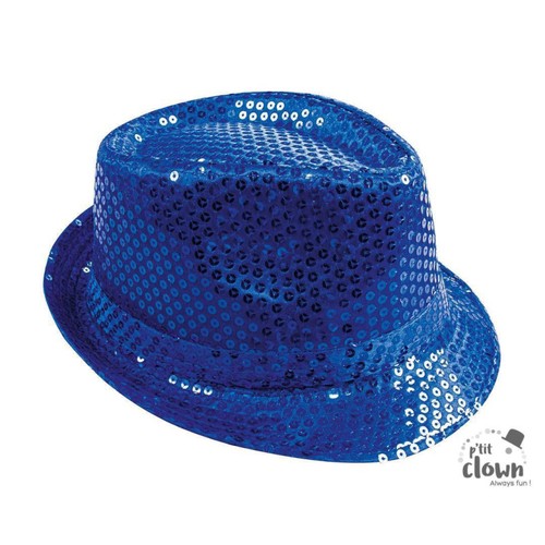 Chapeau paillettes bleu - bleu,