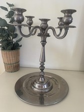 Grand Chandelier 5 Branches Métal Argenté 