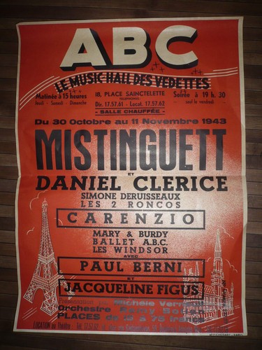 Affiche mistinguett 1943 - ,