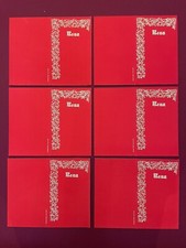 6 Antique Red Velvet Gold Decor Menus