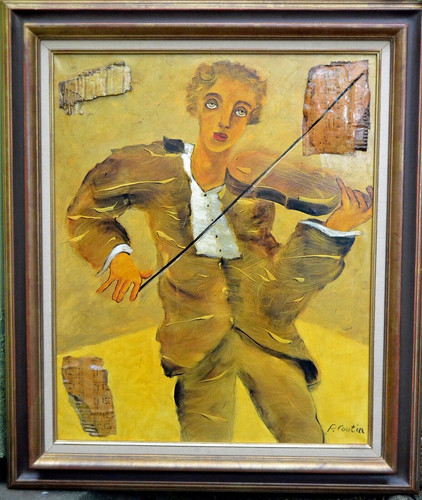 Tableau violoniste oeuvre de - ,
