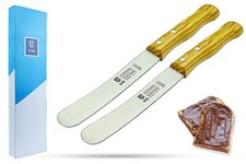 2 pieces butter spreader Solingen from bread table olive wood handle to...