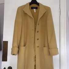 LOUIS FERAUD Womens Wool and Cashmere Coat Mustard  UK 10