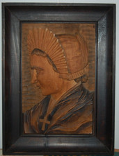 Art Populaire Sculpture BAS RELIEF bois , Savoie , croix de Savoie  , Savoyarde