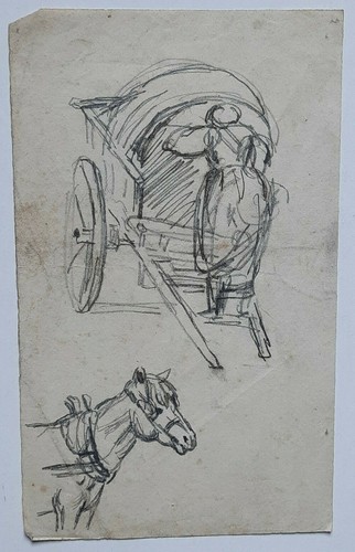 Cheval caleche charette dessin - caleche,