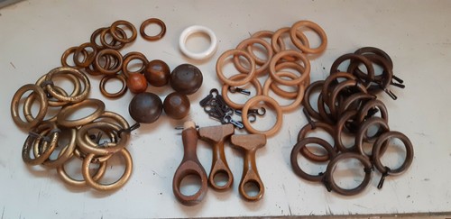 Lot anneaux tringle rideaux - anneaux,
