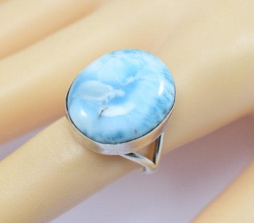 Bague larimar dominicaine bleu - dominicaine,