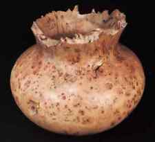 hand carved LOUPE DE PEUPLIER WOOD BOWL / POT unique 9.5" diameter