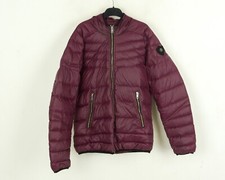 Diesel HOMMES S Isolé Bas Doudoune Parka Manteau Capuche Matelassé Bordeaux Haut