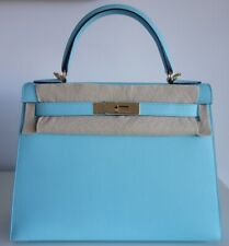 SAC HERMES KELLY 28 bleu atoll ( birkin, bag, tasche, borsa)