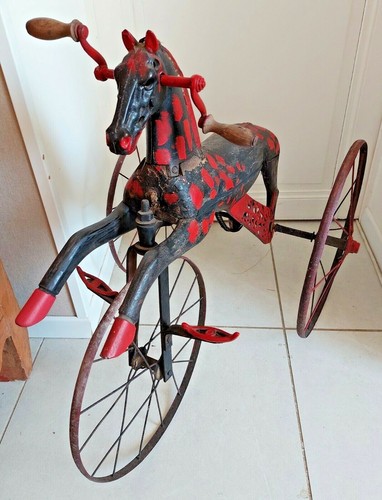 Ancien jouet cheval tricycle - jouet,