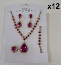 Lot de 12 Parure Bijoux Rose