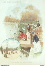 Chromo Au Bon Marche Bois de Boulogne Exhibition 1900