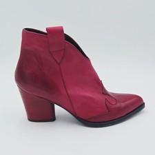 Bottes Femme Pierfrancesco Vincenti Taille 38 Rouge Cuir Véritable 171ABD