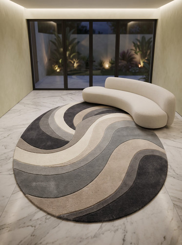 Tapis rond laine - rond, en
